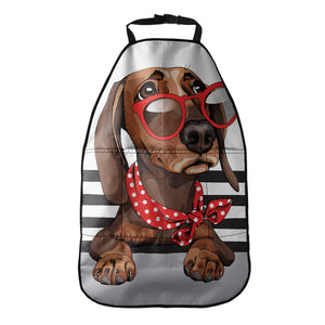 Dachshund With Red Sunglasses Print Car Seat Organizers