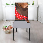 Dachshund With Red Sunglasses Print Dining Chair Slipcover