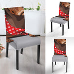 Dachshund With Red Sunglasses Print Dining Chair Slipcover