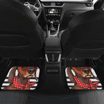 Dachshund With Red Sunglasses Print Front and Back Car Floor Mats