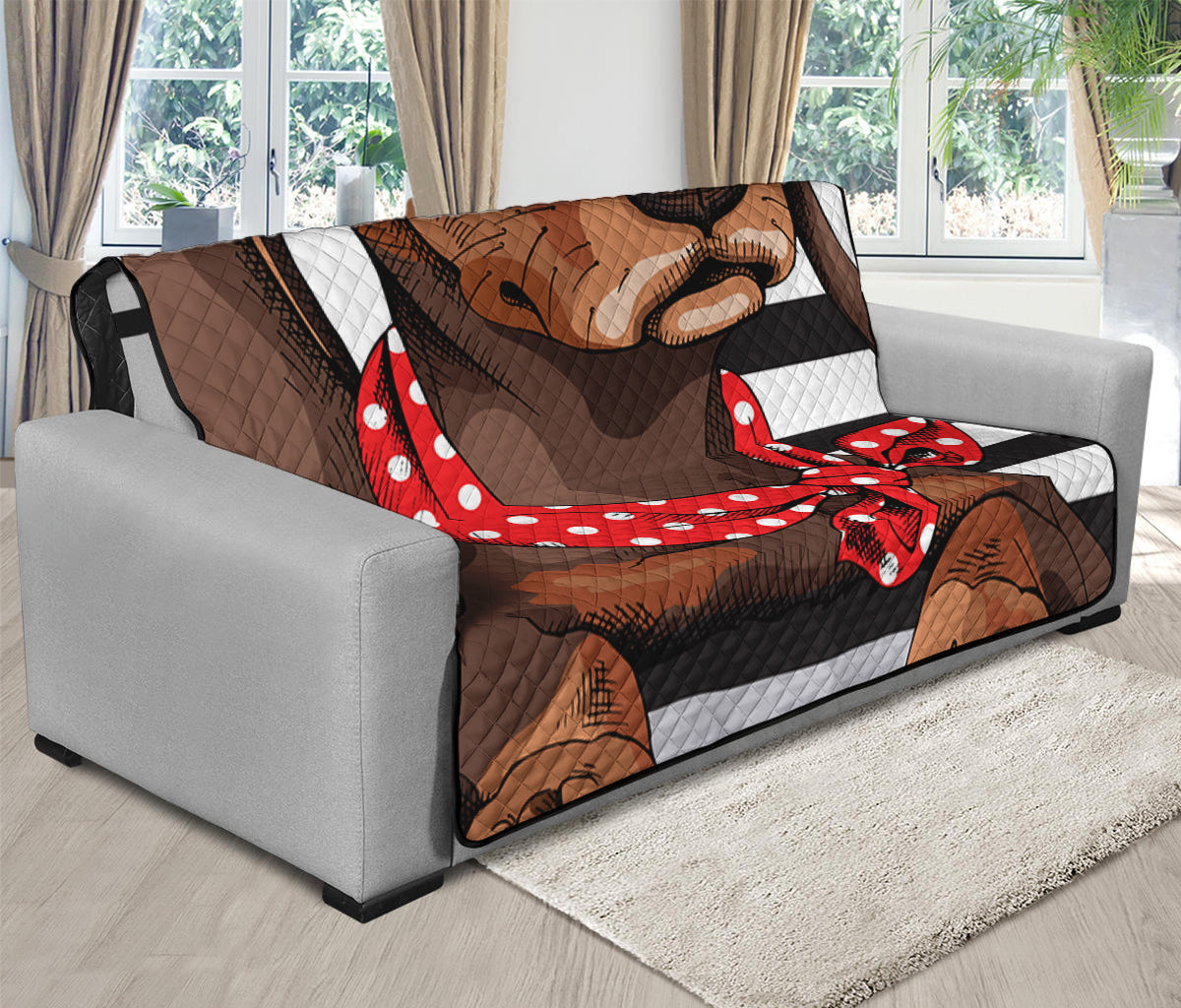 Dachshund With Red Sunglasses Print Futon Protector