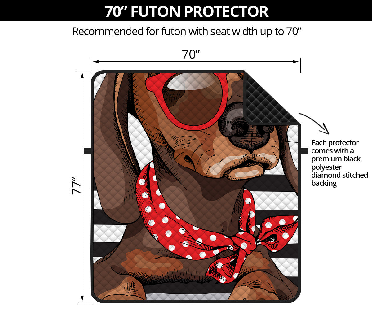 Dachshund With Red Sunglasses Print Futon Protector