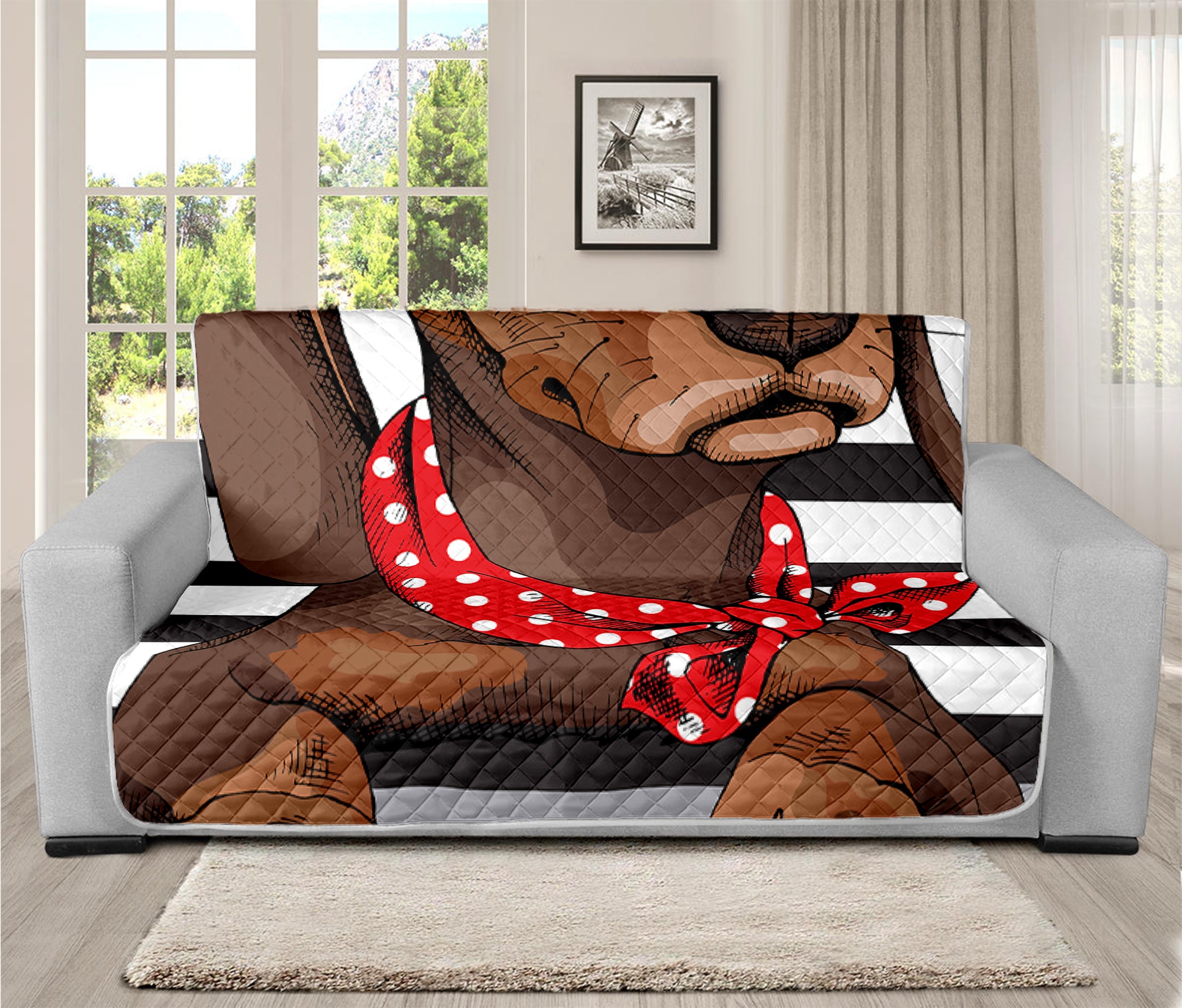 Dachshund With Red Sunglasses Print Futon Protector