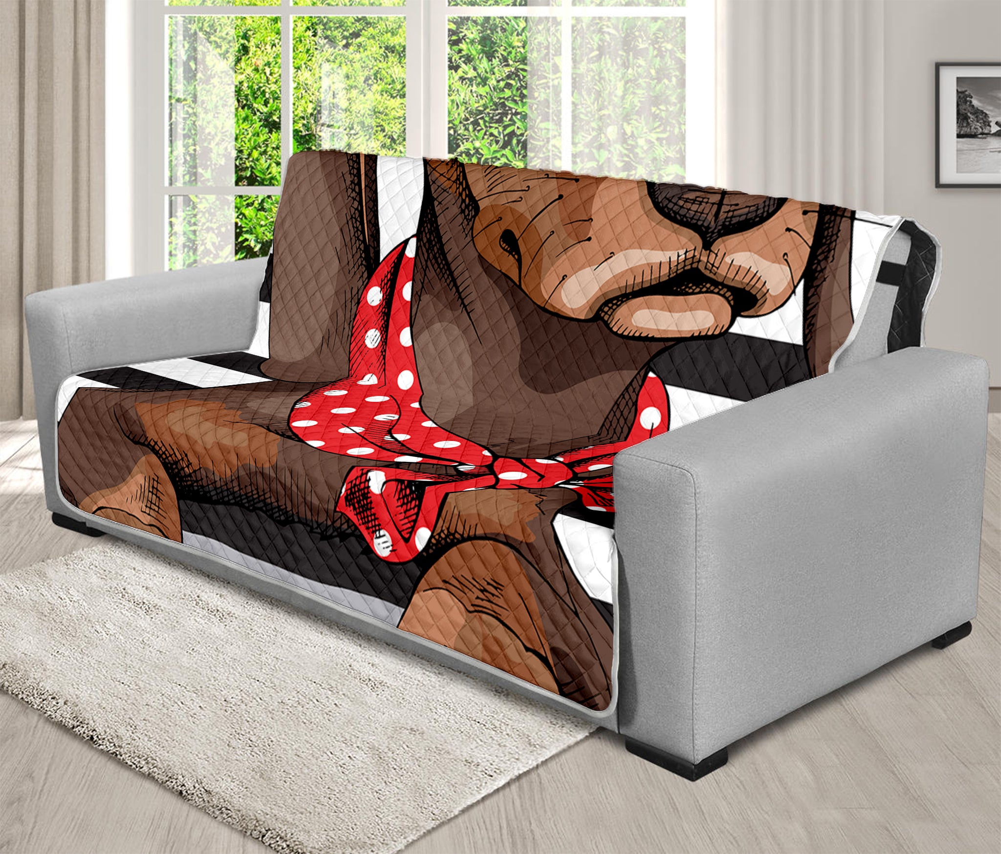 Dachshund With Red Sunglasses Print Futon Protector