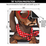 Dachshund With Red Sunglasses Print Futon Protector