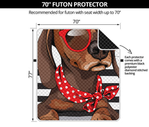 Dachshund With Red Sunglasses Print Futon Protector