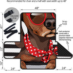 Dachshund With Red Sunglasses Print Half Sofa Protector