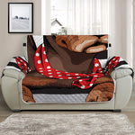 Dachshund With Red Sunglasses Print Half Sofa Protector