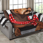 Dachshund With Red Sunglasses Print Loveseat Protector