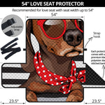 Dachshund With Red Sunglasses Print Loveseat Protector