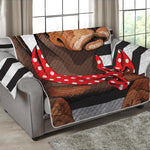 Dachshund With Red Sunglasses Print Loveseat Protector