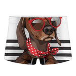 Dachshund With Red Sunglasses Print Men's Boxer Briefs