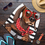 Dachshund With Red Sunglasses Print Men's Shorts