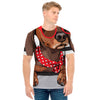 Dachshund With Red Sunglasses Print Men's T-Shirt