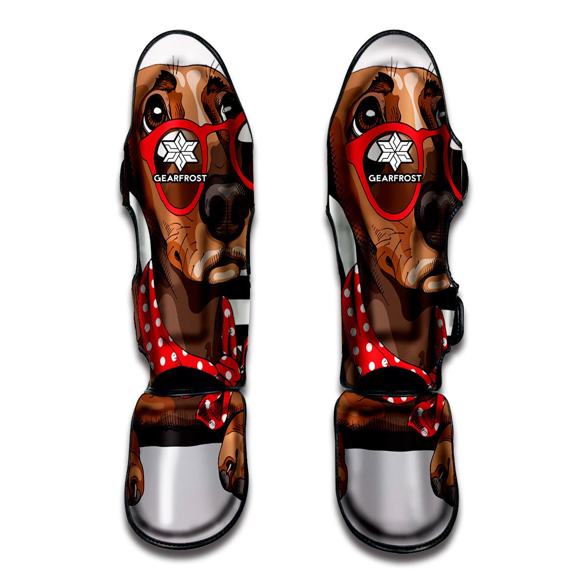 Dachshund With Red Sunglasses Print Muay Thai Shin Guard