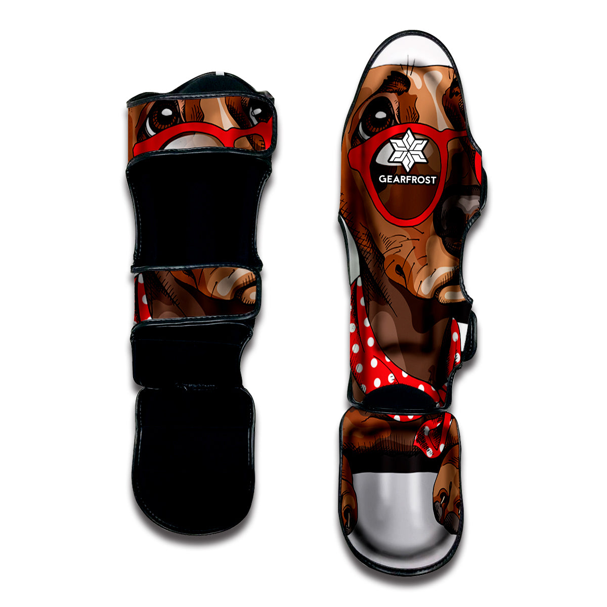 Dachshund With Red Sunglasses Print Muay Thai Shin Guard