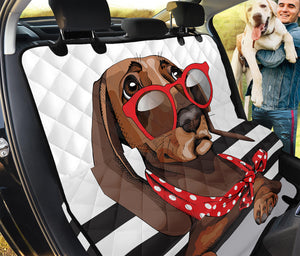 Dachshund With Red Sunglasses Print Pet Car Back Seat Cover