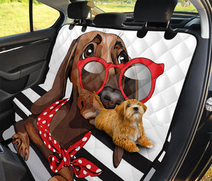 Dachshund With Red Sunglasses Print Pet Car Back Seat Cover