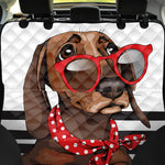 Dachshund With Red Sunglasses Print Pet Car Back Seat Cover