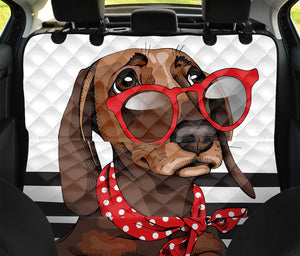 Dachshund With Red Sunglasses Print Pet Car Back Seat Cover