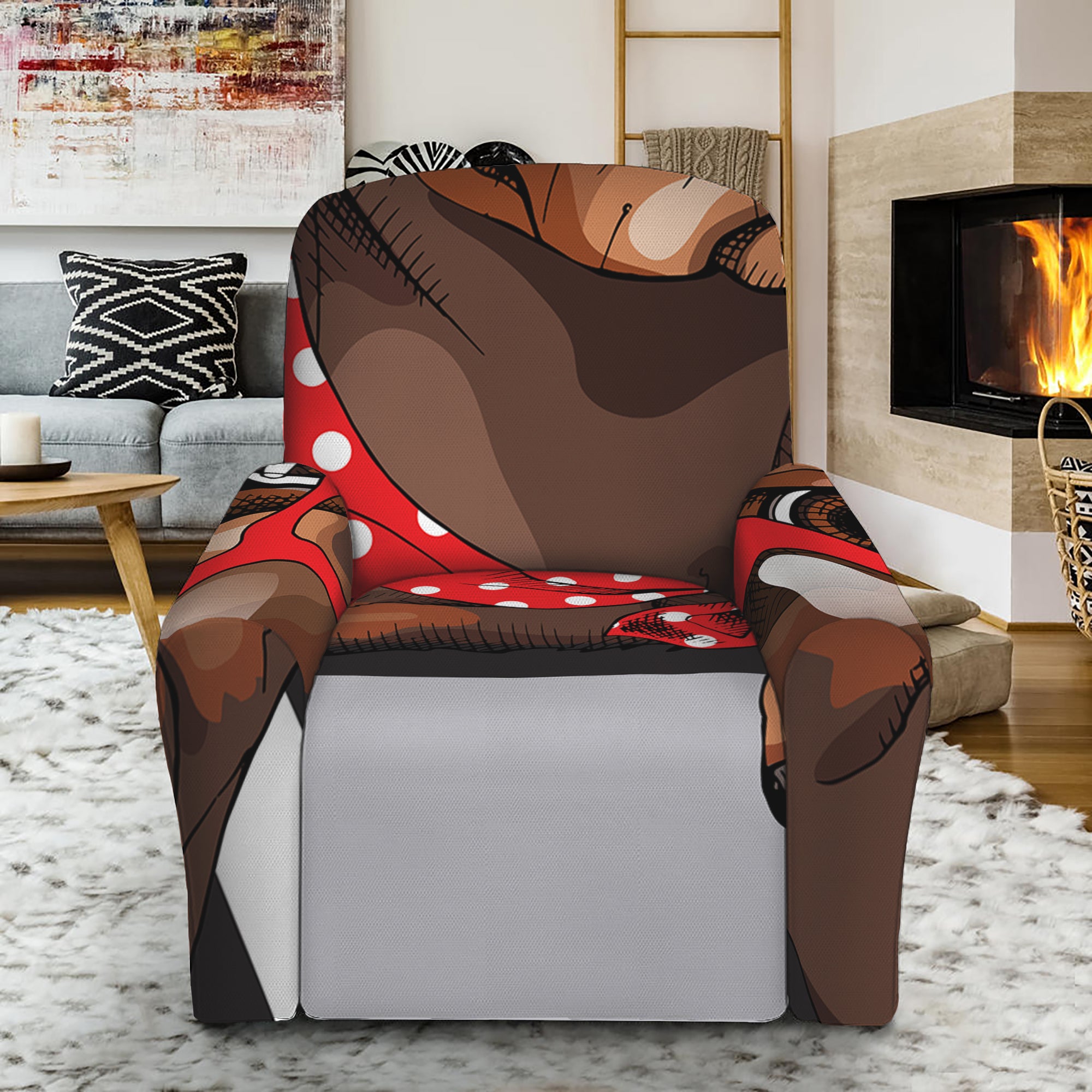 Dachshund With Red Sunglasses Print Recliner Slipcover