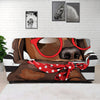 Dachshund With Red Sunglasses Print Sofa Cover