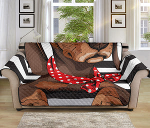 Dachshund With Red Sunglasses Print Sofa Protector