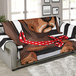 Dachshund With Red Sunglasses Print Sofa Protector