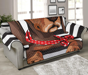 Dachshund With Red Sunglasses Print Sofa Protector