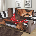 Dachshund With Red Sunglasses Print Sofa Protector