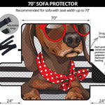 Dachshund With Red Sunglasses Print Sofa Protector