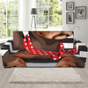 Dachshund With Red Sunglasses Print Sofa Slipcover