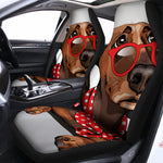 Dachshund With Red Sunglasses Print Universal Fit Car Seat Covers