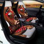 Dachshund With Red Sunglasses Print Universal Fit Car Seat Covers