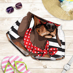 Dachshund With Red Sunglasses Print Women's Shorts