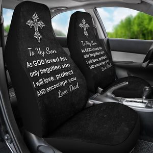 Dad to Son Love Protect and Encourage Universal Fit Car Seat Covers GearFrost