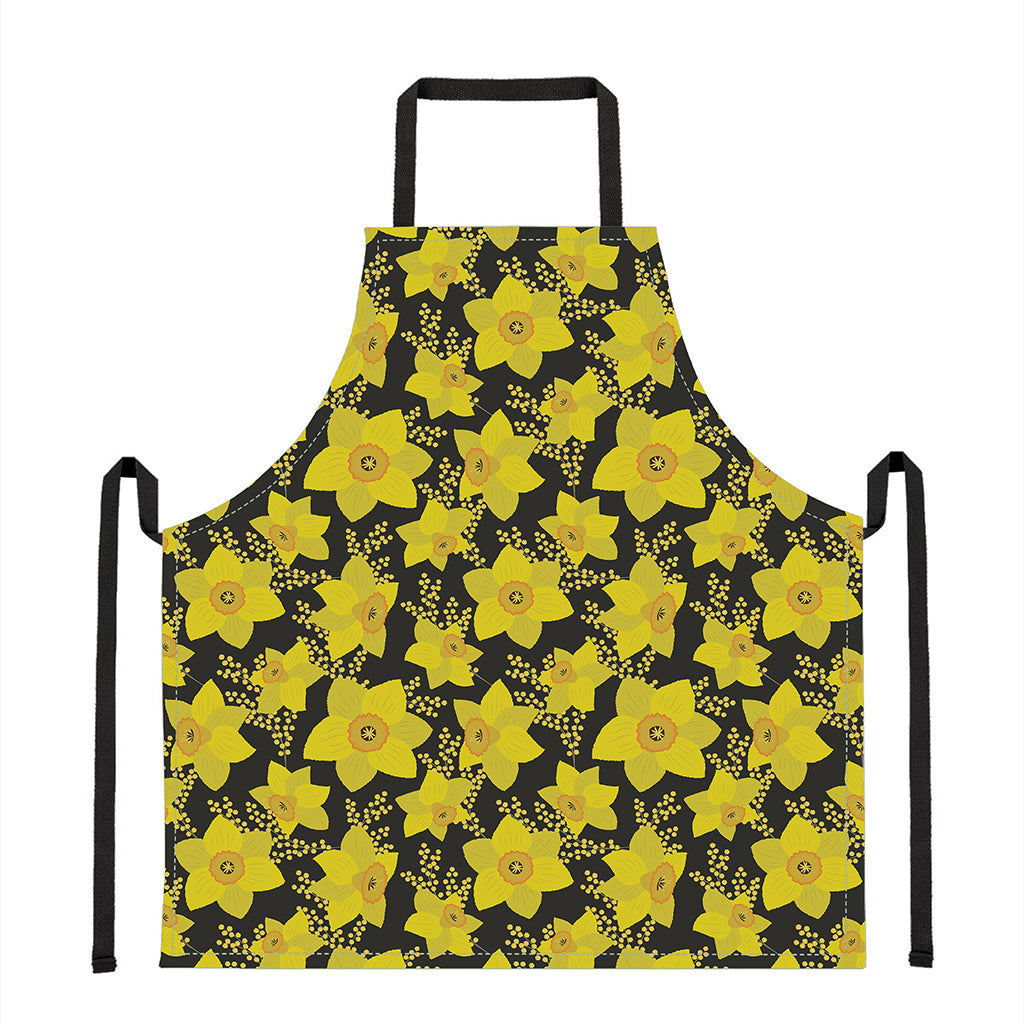 Daffodil And Mimosa Pattern Print Apron