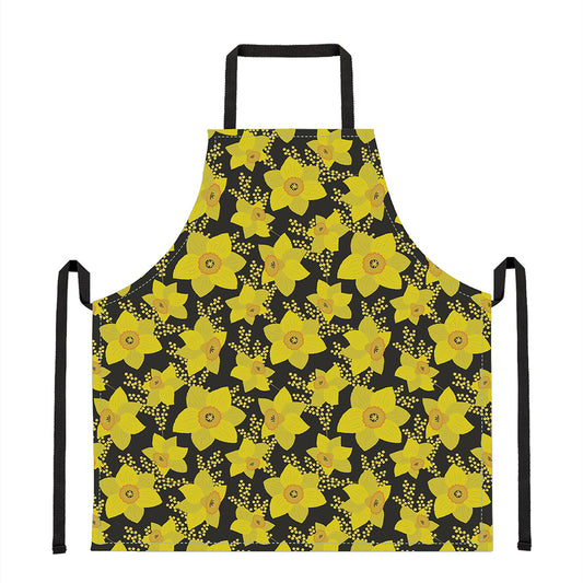 Daffodil And Mimosa Pattern Print Apron