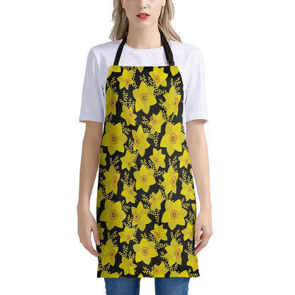 Daffodil And Mimosa Pattern Print Apron