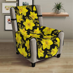 Daffodil And Mimosa Pattern Print Armchair Protector