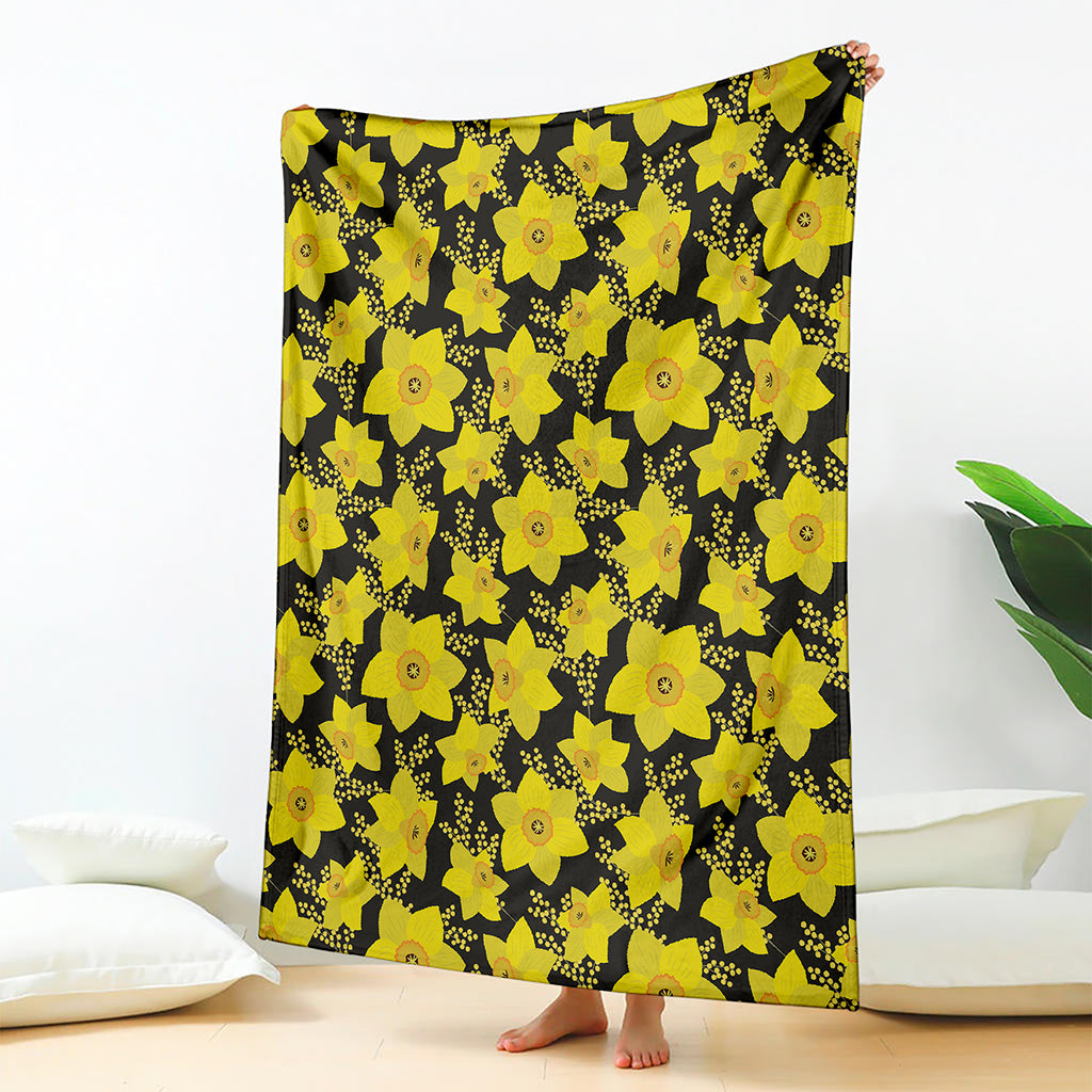 Daffodil And Mimosa Pattern Print Blanket