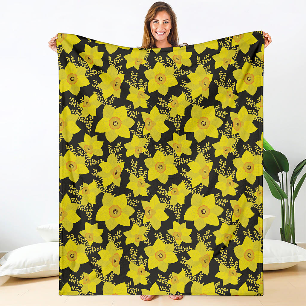 Daffodil And Mimosa Pattern Print Blanket