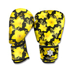 Daffodil And Mimosa Pattern Print Boxing Gloves