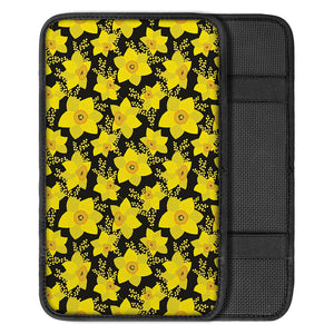 Daffodil And Mimosa Pattern Print Car Center Console Cover