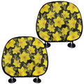 Daffodil And Mimosa Pattern Print Car Headrest Covers