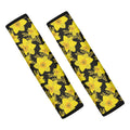 Daffodil And Mimosa Pattern Print Car Seat Belt Covers