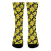Daffodil And Mimosa Pattern Print Crew Socks
