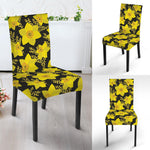 Daffodil And Mimosa Pattern Print Dining Chair Slipcover