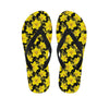 Daffodil And Mimosa Pattern Print Flip Flops