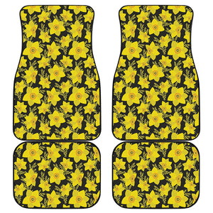 Daffodil And Mimosa Pattern Print Front and Back Car Floor Mats